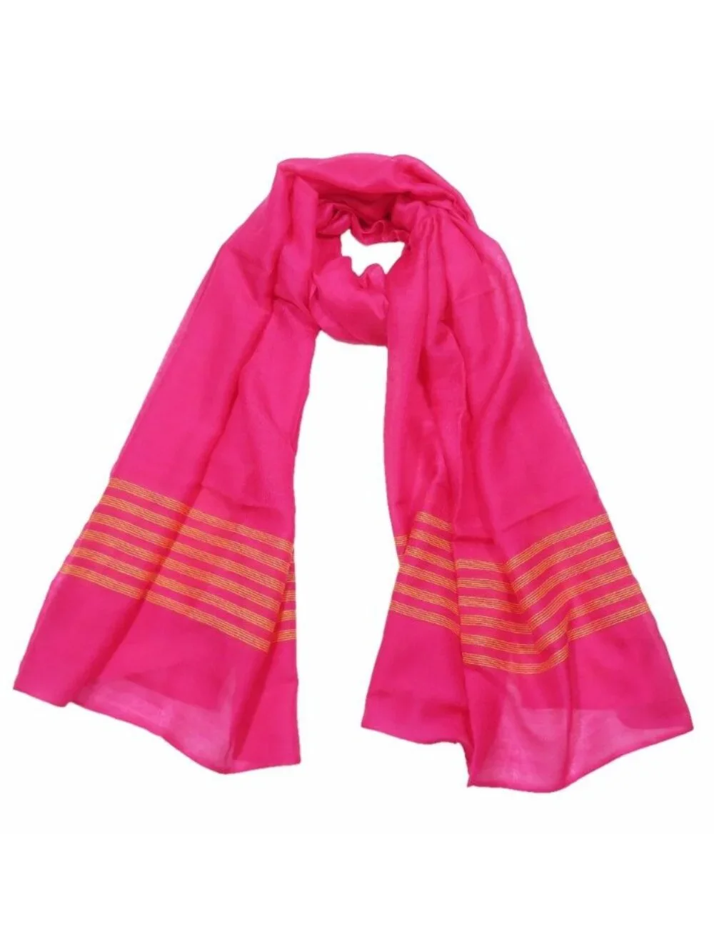 Hermes Cashmere Silk Large Shawl Plume Stitching Scarf Pink
